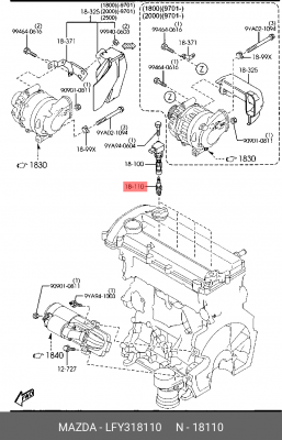 Свеча зажигания MAZDA OE LFY318110 MAZDA