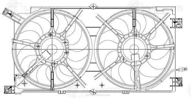 Вентиляторы охлаждения с кожухом (2 вент.) для а/м SsangYong NewActyon/Korando C LFK1755 LUZAR