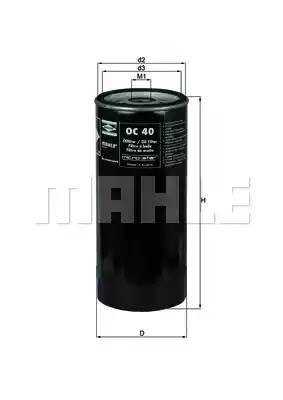 Фильтр масляный OC40 OC40 MAHLE KNECHT
