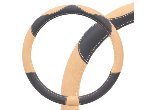 Оплетка на руль, искусственная замша/кожа, песочная/черная, 38 см / M (AWC-CM-07 AWC-CM-07M AIRLINE