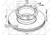 диск тормозной! вентилир.335x176x154 H118 n10x14+28 \MAN TGA 85-00707-SX STELLOX