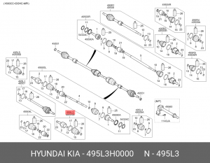 ШРУС ВАЛА КОЛЕСА 495L3H0000 HYUNDAI KIA