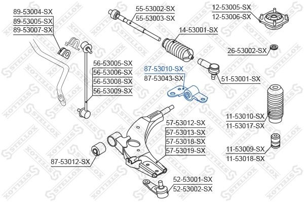 сайлентблок рычага зад. п.!\ KIA Shuma alI 98-04 87-53010-SX STELLOX