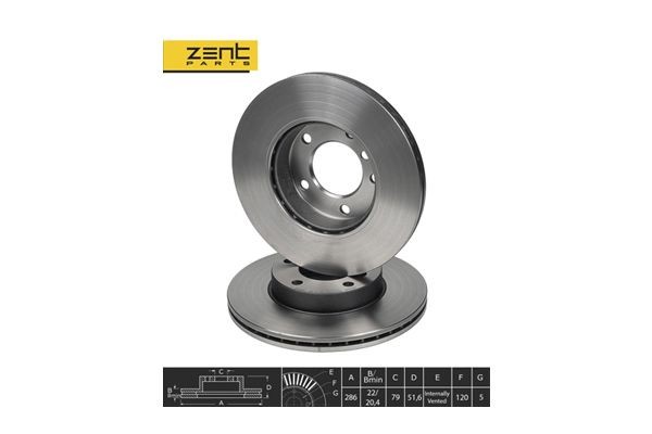 диск тормозной передний BMW E36/E46 1.8-2.5D M42-M52 91> Z06061 ZENTPARTS