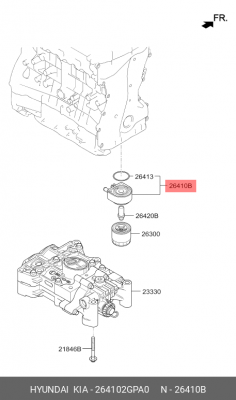 Маслоохладитель 26410-2GPA0 264102GPA0 HYUNDAI KIA