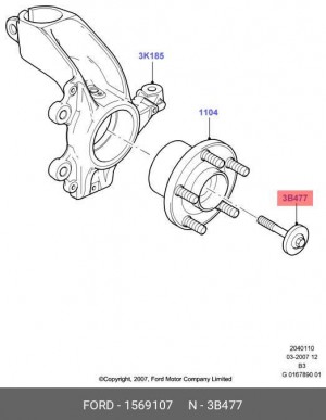 Болт ступицы FORD Focus (03-09),C-Max OE 1 569 107 FORD