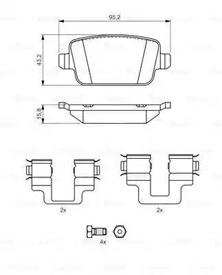 Колодки тормозные LAND ROVER Freelander задние (4шт.) BOSCH 0 986 494 214 BOSCH