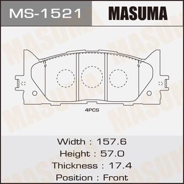 колодки дисковые передние!\ Toyota Camry/Avalon 06> MS1521 MASUMA