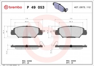 Колодки тормозные P49053 P49053 BREMBO