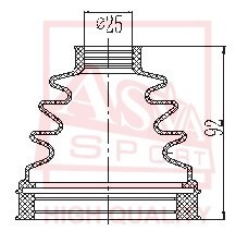 ПЫЛЬНИК ШРУС I/B (25,5x86x91) КОМПЛЕКТ [12] ASBTINR51 ASBTINR51 ASVA