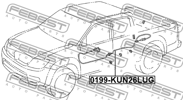 ТРОС ПРИВОДА ЛЮЧКА БЕНЗОБАКА 0199-KUN26LUG 0199-KUN26LUG FEBEST