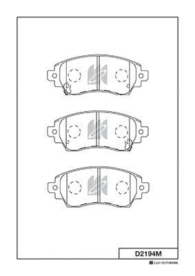 Колодки тормозные дисковые пер. TOYOTA COROLLA (E11) 97-00 D2194M D2194M MK KASHIYAMA