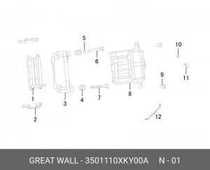Колодки тормозные HAVAL F7,F7x передние (4шт.) OE 3501110XKY00A GREAT WALL