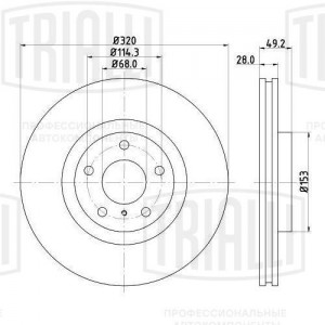 Диск торм. Nissan Murano (02-)/Infinity M 35/45 (05-)/G (08-) перед. d=320 (DF 1 DF 140130 TRIALLI