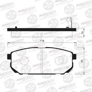 Колодки тормозные дисковые Avantech задние  (противоскрипная пластина в компл.) AV032 AVANTECH