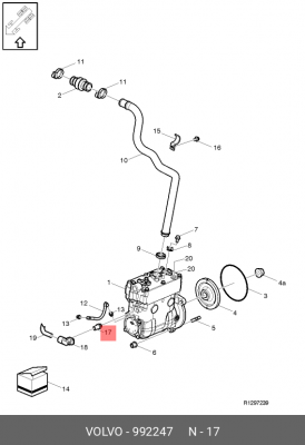 Ниппель М16х1,5 латунь VOLVO 992247 VOLVO