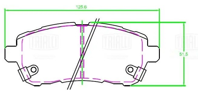 Колодки торм. Ford Fiesta VI (08-) диск. перед. 126x52 (PF 2210) PF 2210 TRIALLI