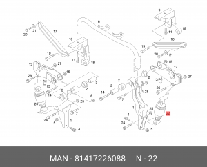 амортизатор кабины! задний (с пруж.) O/O\MAN TGX 81417226088 MAN