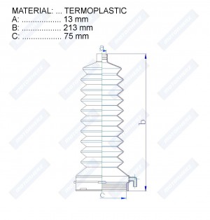 Пыльник рулевой рейки !TERMOPLASTIC 13x213x75 \TERMOPLASTIC (13 213 75) JAGUAR RDZ0454MG MOTORHERZ