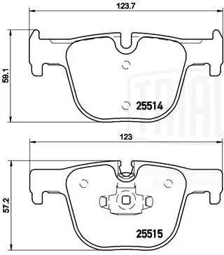 Колодки торм. BMW 3 (F30) (11-)/4 (F32) (13-) диск. зад. т/с Ate (с датч.) (PF 4 PF4204 TRIALLI