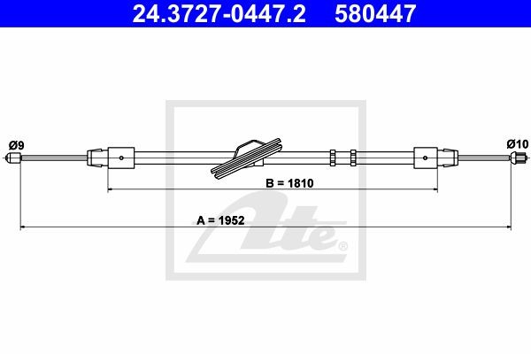 Трос стояночного тормоза MERCEDES CLS (C219) ATE 24.3727-0447.2 ATE