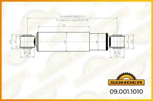 Амортизатор подвески (задний) SCHMITZ о.н 1079383 — 2 года безусловной гарантии 090011010 SONDER