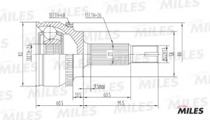 ШРУС наружный TOYOTA COROLLA 1.4/1.6 02- (GKN 304693) GA20474 GA20474 MILES