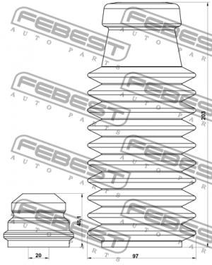 Пыльник передн амортизатора с отбойником комплект CHRYSLER CARAVAN/VOYAGER 2006- CHSHB-VOYIVF-KIT FEBEST