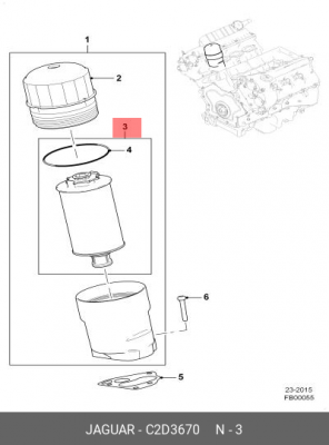 Фильтр масляный LAND ROVER Range Rover (5.0) JAGUAR XF,XJ OE C2D3670 JAGUAR