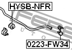 ВТУЛКА ПЕРЕДНЕГО СТАБИЛИЗАТОРА.(36) HYSB-NFR FEBEST