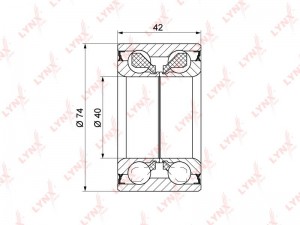 Подшипник ступицы TOYOTA Avensis,Corolla (02-) передней LYNX WB-1398 LYNXAUTO