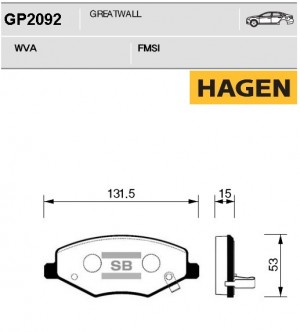 Колодки передние CHERY AMULET GP2092 GP2092 SANGSIN