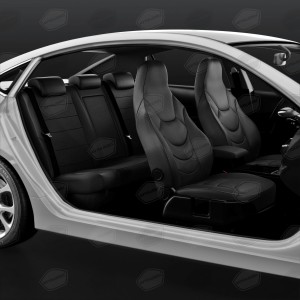 Авточехлы универсальные экокожа черные комплект Recaro AVTOLIDER UREK310301 AVTO LIDER 1