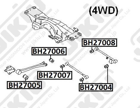 Сайлентблок задн подвески SUBARU FORESTER 96-02, LEGACY B10/B11 88-03 BH27007 BH27007 JIKIU