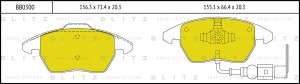 Колодки тормозные дисковые передние AUDI A3 03-SKODA Yeti/Octavia 03-VW Golf/Pas BB0300 BLITZ