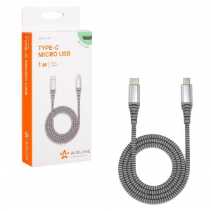 Кабель для телефона "AIRLINE" Type-C - micro USB 1м ACH-C-41 AIRLINE