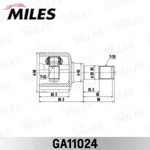 ШРУС внутренний левый FORD MONDEO 00-07 GA11024 GA11024 MILES