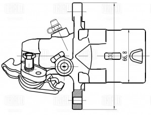 Суппорт торм. Hyundai Elantra III (00-)/Kia Cerato I (04-) зад. лев. d=34мм (CF  CF032107 TRIALLI