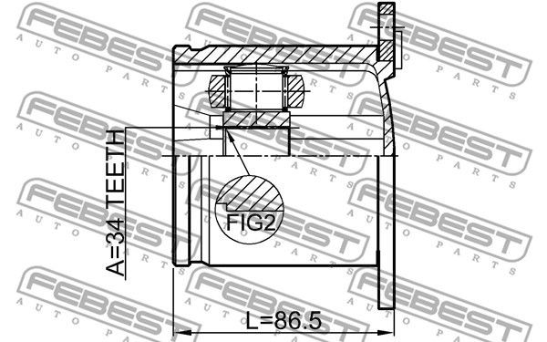 ШРУС внутренний (34x100) AUDI A3/A3 Sportback (8P) 2003-2013 2311-CCLH 2311-CCLH FEBEST
