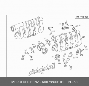 пружина радиатора! \MB W220 5.0 98-05 A0079933101 MERCEDES BENZ