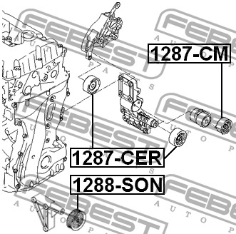 Ролик ГРМ HYUNDAI Santa Fe (06-12) KIA Sportage натяжной FEBEST 1287-CM FEBEST