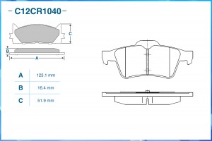 Тормозные колодки задние Low Metallic C12CR1040 C12CR1040 CWORKS