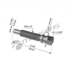Палец рессоры VOLVO (44x210/M36x3x158) (эксцентрик) MANSONS M5403 MANSONS
