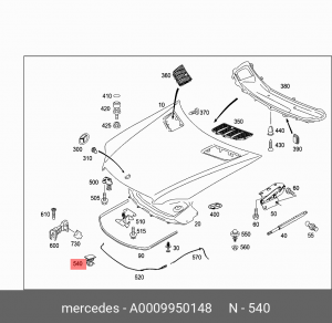 Клипса MERCEDES S (W221) (05-13) крепежная OE A 000 995 01 48 MERCEDES BENZ