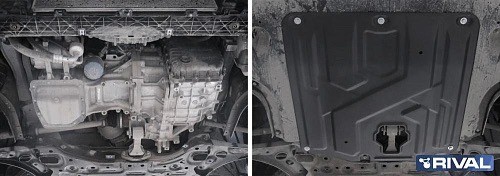Защита картера и КПП HYUNDAI Elantra (16-) KIA Ceed (18-) (1.4/1.6) (с крепежом) 111.2382.1 RIVAL