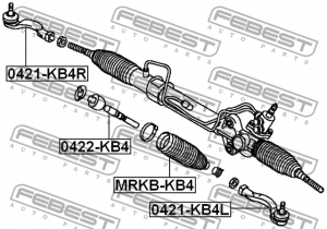 Наконечник рулевой левый MITSUBISHI L200 05-, PAJERO SPORT 08- 0421-KB4L 0421-KB4L FEBEST