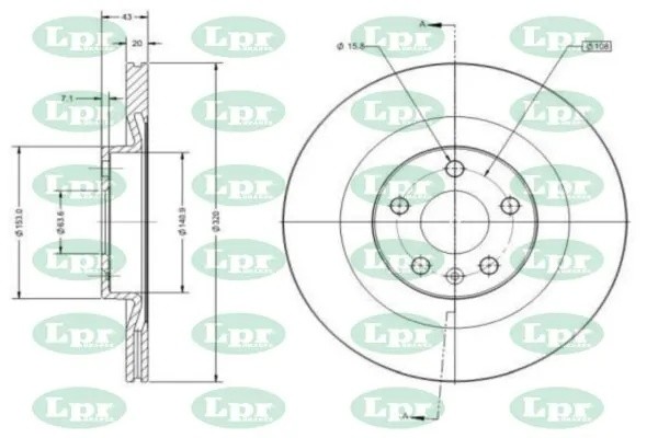 Диск тормозной V1025V V1025V LPR