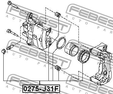 Ремкомплект суппорта передний NISSAN TEANA J31 03-08 0275-J31F 0275-J31F FEBEST