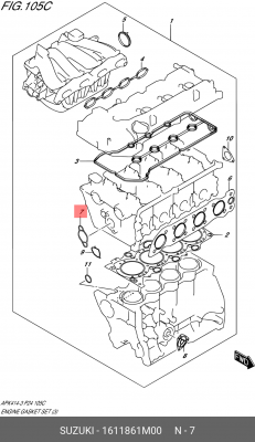 САЛЬНИК 1611861M00 SUZUKI