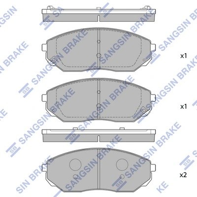 Колодки тормозные KIA SORENTO 02- передние SP1153 SP1153 SANGSIN
